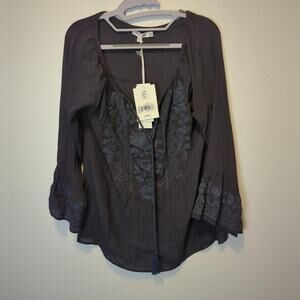 NWT Karyn Seo Peasant Woven Blouse Size Small